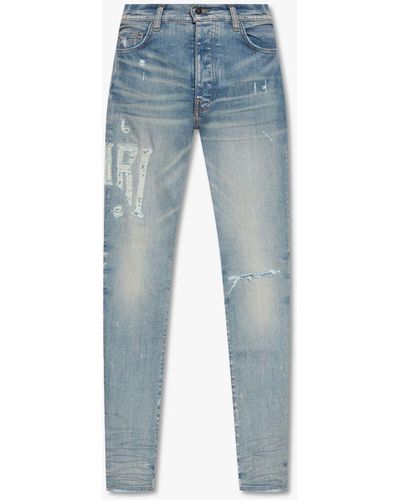 Amiri Jeans With Logo - Blue