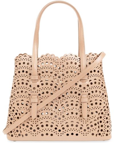 Alaïa ‘Mina 25’ Shoulder Bag - Natural