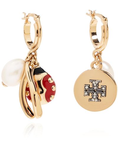 Tory Burch Earrings With Charms, - White