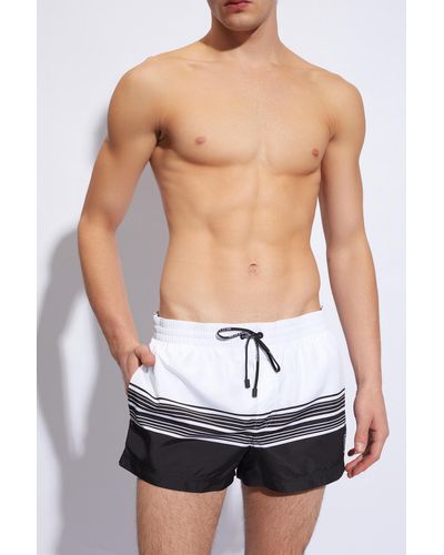 Dolce & Gabbana Striped Swimming Shorts - White