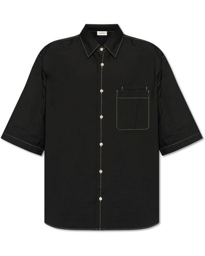 Lemaire Short-sleeved Shirt, - Black