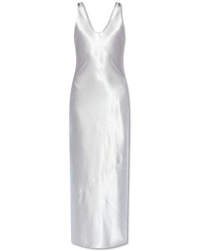 Anine Bing 'camille' Slip Dress In Satin, - White