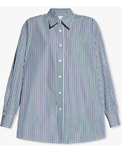 Bottega Veneta Navy Blue Striped Shirt
