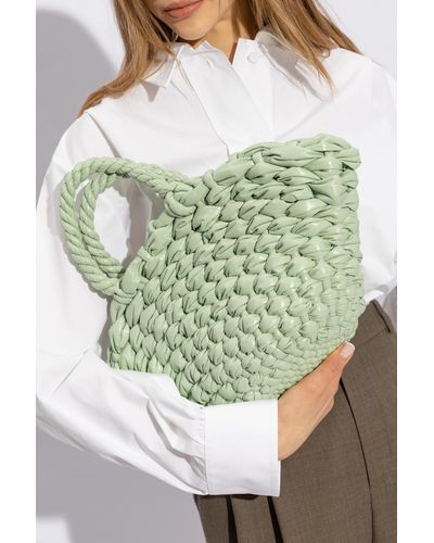 Bottega Veneta 'clam Small' Shopper Bag, - Green