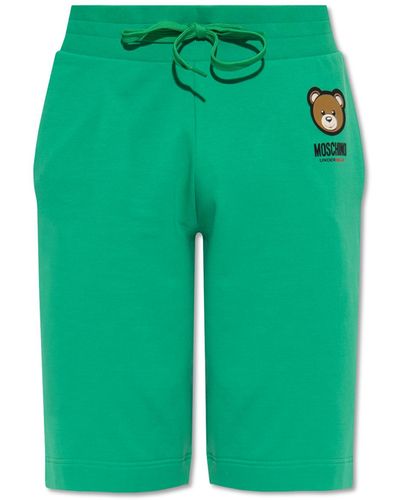 Moschino Sweat Shorts With Logo - Green