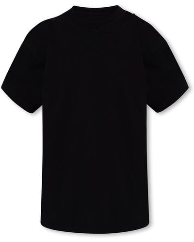 MM6 by Maison Martin Margiela T-Shirt With Cutouts - Black