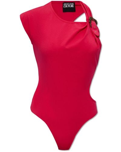 Versace Sleeveless Bodysuit, - Red
