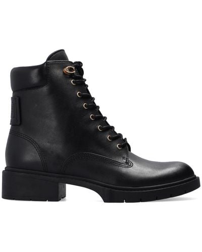 COACH 'lorimer' Military Boots - Black