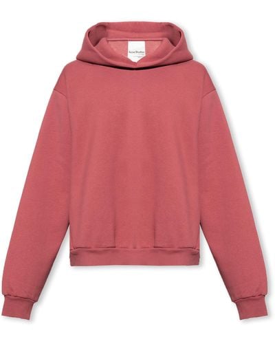 Acne Studios Hoodie With Logo Patch - Red