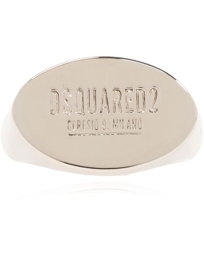 DSquared² Ring With Logo, - Natural