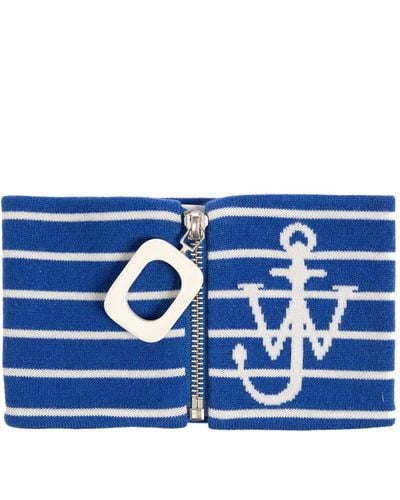 JW Anderson Neckband With Zip, - Blue
