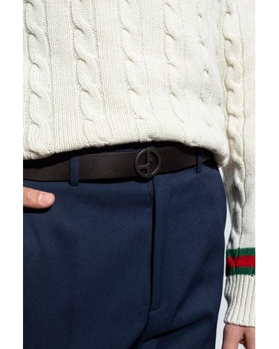 Giorgio Armani Leather Belt - Brown