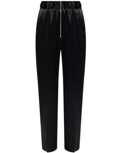 Forte Forte Satin Pleat-front Trousers - Black