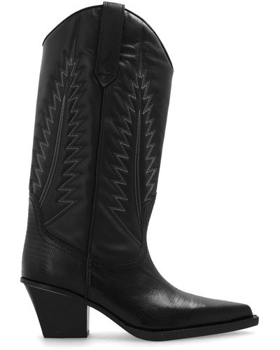 Paris Texas ‘Rosario’ Leather Cowboy Boots - Black