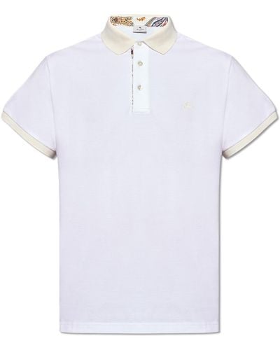 Etro Cotton Polo Shirt With Logo, - White