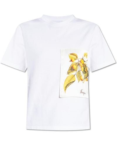 Ferragamo T-shirt With Logo, - White