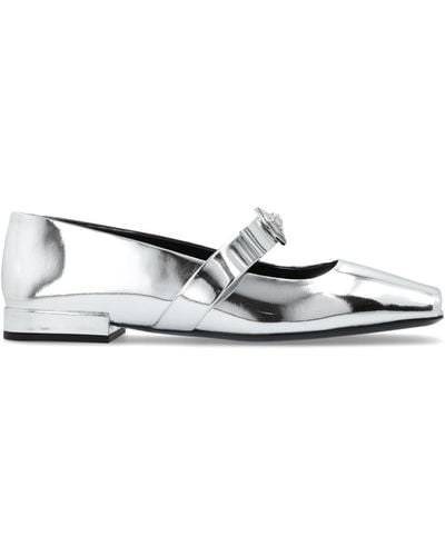 Versace 'gianni' Ballet Flats, - White