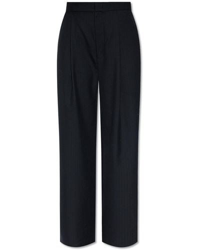 Custommade• 'pansy' Pinstripe Trousers, - Black