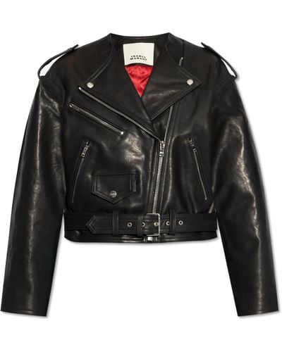 Isabel Marant 'audric' Leather Jacket, - Black