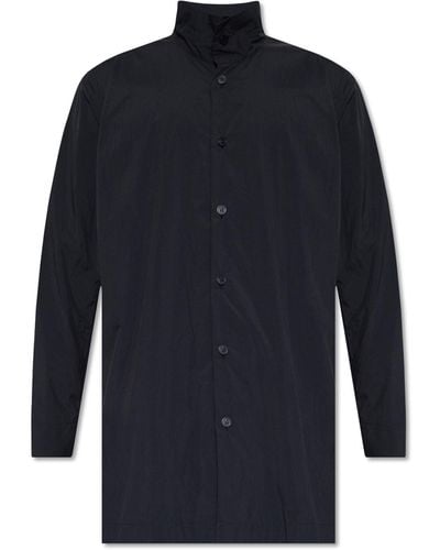 Homme Plissé Issey Miyake Shirt With Standing Collar - Blue