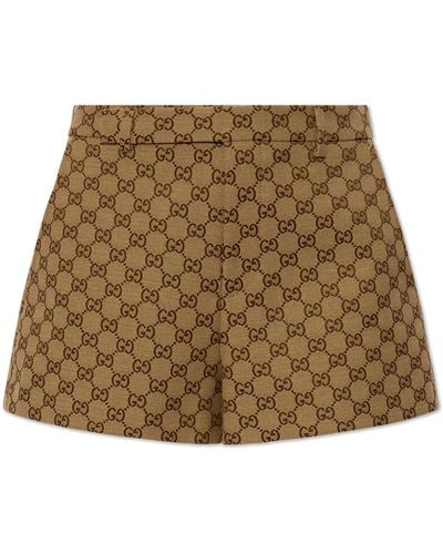 Gucci Monogram Shorts, - Natural