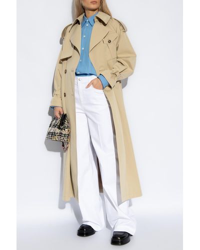 Alexander McQueen Double-Breasted Trench Coat - White