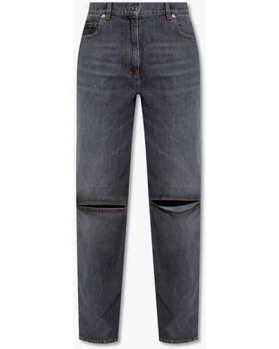 JW Anderson Bootcut Jeans With Rips, - Blue