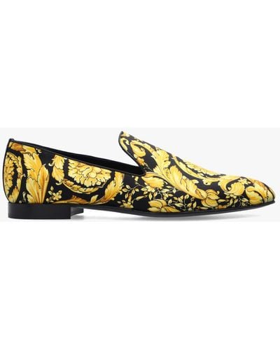 Versace Barocco-Printed Loafers - Black