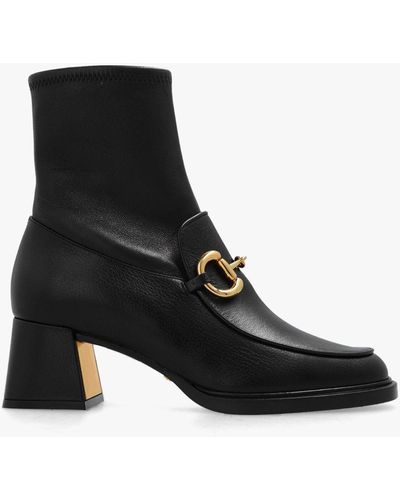 Gucci Cutout Leather Ankle Boots