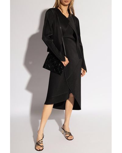 Issey Miyake Pleated Cardigan, - Black