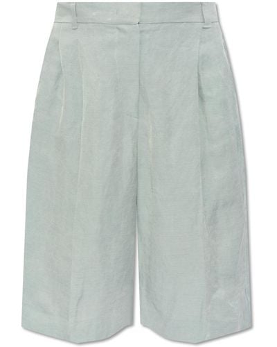 Emporio Armani Pleat-front Shorts, - Blue