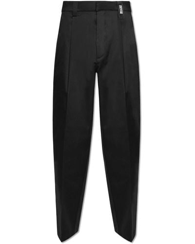 Versace Jeans Couture Pleat-front Trousers, - Black