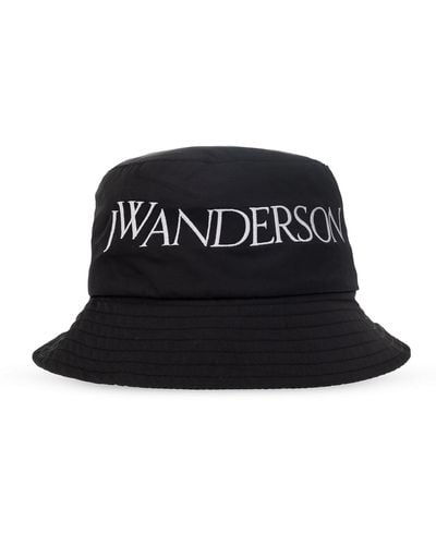 JW Anderson Bucket Hat With Logo, - Black