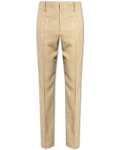 Nanushka ‘Loic’ Pleat-Front Tweed Trousers - Natural