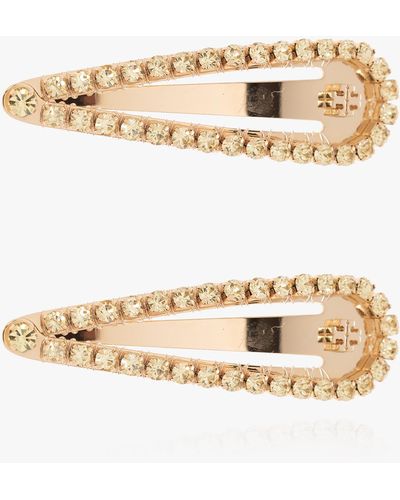 Tory Burch Set Of Two Hair Clips, - Natural