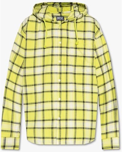 DIESEL ‘S-Dewny’ Checked Shirt - Yellow