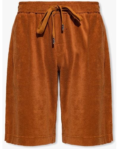 Dolce & Gabbana Shorts With Logo - Brown