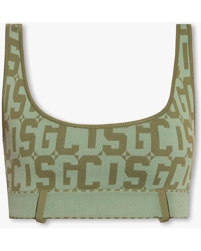 Gcds Cropped Top With Monogram - Green