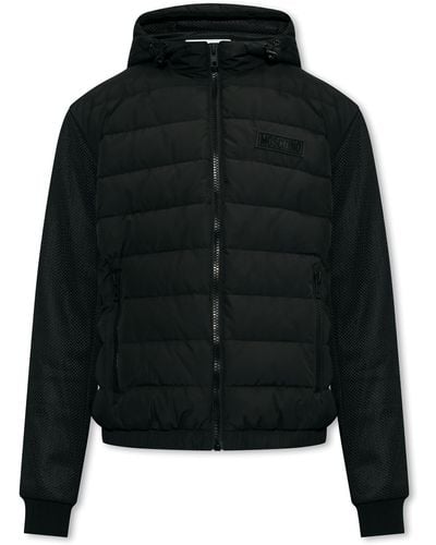 Moschino Quilted Hooded Jacket - Black