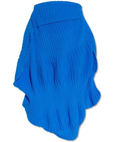 Issey Miyake Pleated Skirt, - Blue