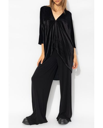 Rick Owens Lilies ‘Em’ Velour Top - Black