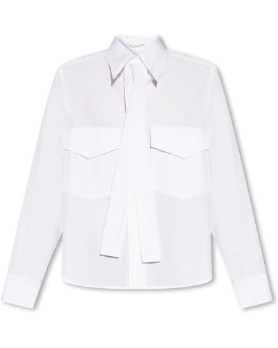 Yohji Yamamoto Shirt With Tie Detail - White