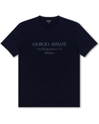 Giorgio Armani Logo T-shirt, - Blue