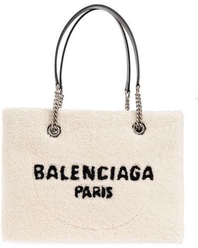 Balenciaga 'duty Free Medium' Shopper Bag, - Natural