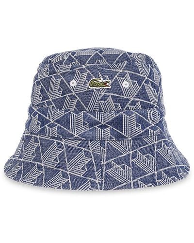 Lacoste Reversible Bucket Hat, - Blue