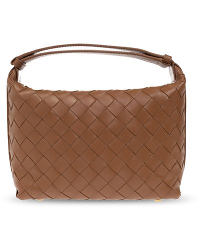 Bottega Veneta 'wallace Mini' Leather Handbag - Brown