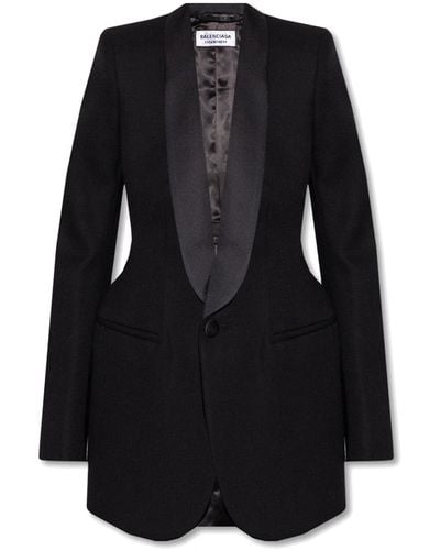 Balenciaga Blazer With Shawl Lapels - Black