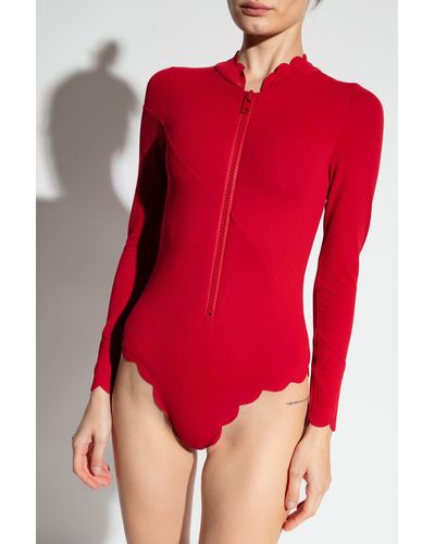 Marysia Swim ‘Sea Rashguard’ One-Piece Swimsuit, ' - Red
