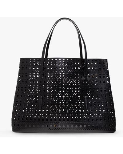 Alaïa ‘Mina’ Openwork Shopper Bag - Black