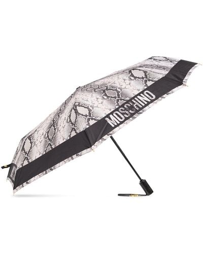 Moschino Umbrella With Logo, - Grey